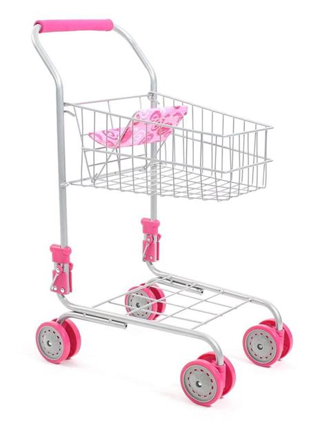 Metal Supermarket Shopping Trolley Grocery Cart Childrens Pretend Role