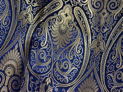 navy blue brocade fabric by the yard wedding dress banaras etsy in 2021 wedding dress
