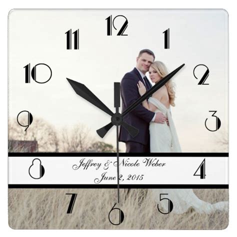 Custom Personalized Wedding T Square Wall Clock
