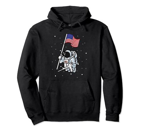 Cool Space Hoodie Space Force Astronaut Soldier With Us Flag 4lvs