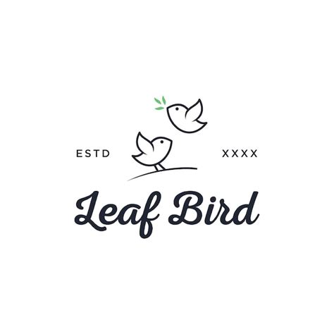 Premium Vector Leaf Bird Line Logo Design Vector Illustration