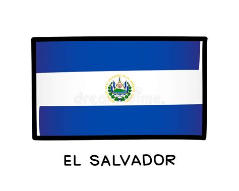 Flag Of El Salvador Colorful Salvadoran Flag Logo Blue And White