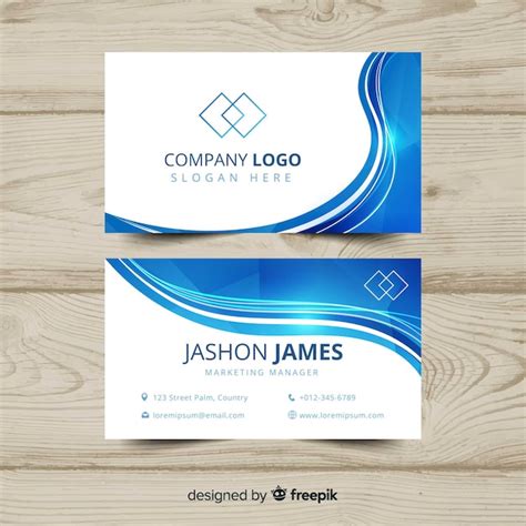 Free Vector Shiny Wave Business Card Template