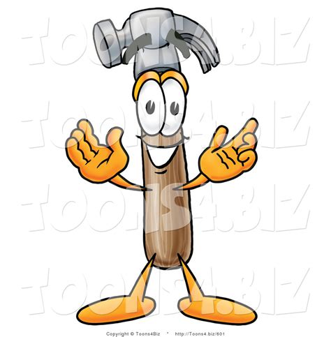 Illustration Of A Cartoon Hammer Mascot With Welcoming Open Arms By
