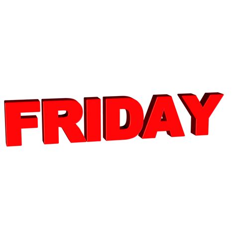 Friday Day Week Calendar Word Png Picpng