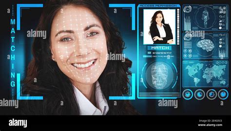 Facial Recognition Technology Scan And Detect People Face For