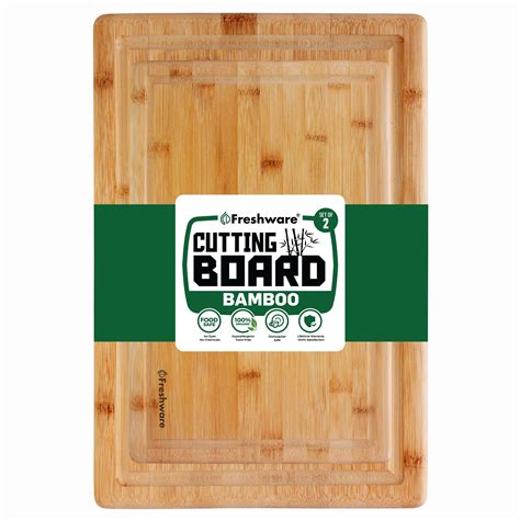 Bamboo Cutting Board For Kitchen Wood Chopping Board Easy Grip Handle