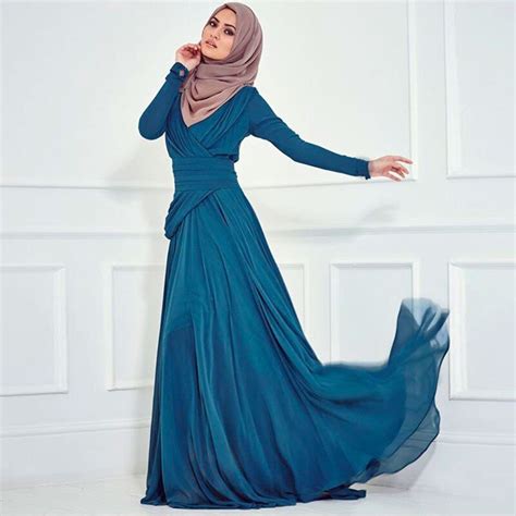 Buy Hijab Long Sleeve Muslim Evening Dress 2016 New