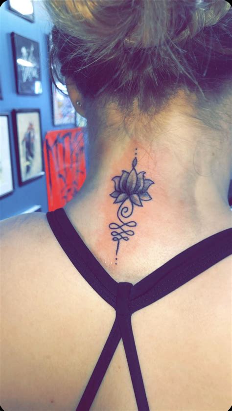 Tattoo Lotus Flower Neck Behind The Neck Tattoos Back Of Neck Tattoos
