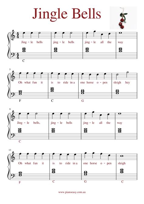 Jingle Bells Sheet Music For Piano Solo