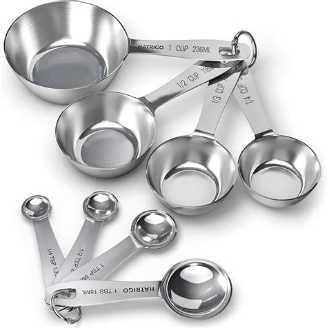 Of Set Spoons And Cups Measuring Steel Stainless Duty Heavy 8 Lifetime