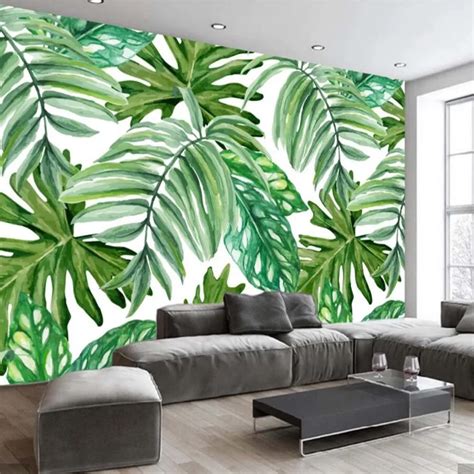 3d Nordic Tropical Leaves Wallpaper Mural Wall Paper Roll Living Room