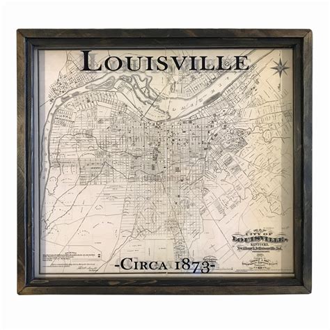 Vintage Louisville Map 1873 Reproduction Louisville Ky Street Map