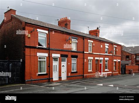 A Row Of Early 20th Century Houses In Wigan Lancashire Uk Stock Photo