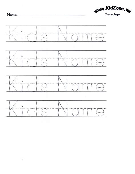 Name Trace Worksheets