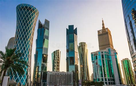 Modern Business Architecture Of Downtown Doha Qatar Editorial Stock