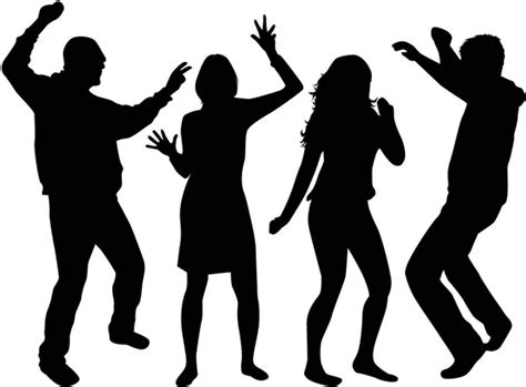 Dancing People Silhouettes Vector Work Stock Vector Image By