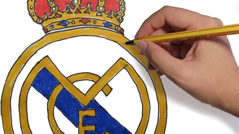 Como Dibujar El Escudo Del Real Madrid Facil Paso A Paso Youtube