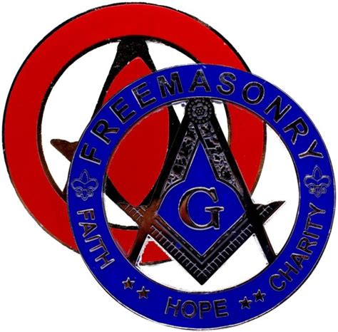 Freemasonry Faith Hope Charity Car Auto 3 Masonic Emblem Blue