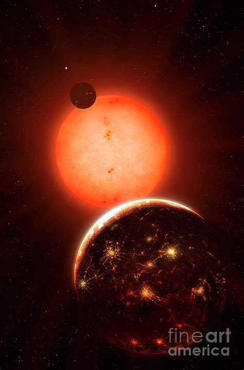 Technological Planet Of A Red Dwarf Photograph By Mark Garlickscience