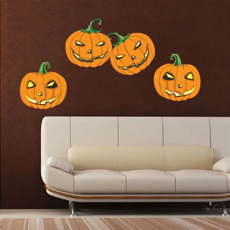 Pumpkin 3d Wall Sticker Decals Halloween Party Prop Floor Scary Mural