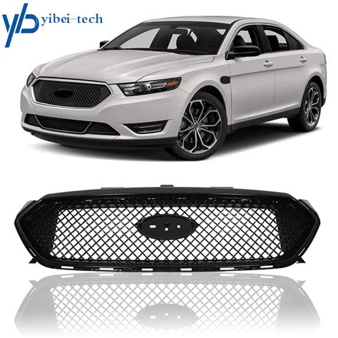 For 2013 2018 Ford Taurus Sho Front Upper Grille Gloss Black Grill Dg1z