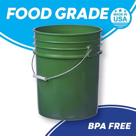 Buy Consolidated Plastics 5 Gallon Green Food Grade Buckets Gamma