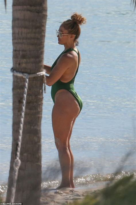 Jennifer Lopez And Her Famous Curves Wow In A Slinky Emerald Swimsuit