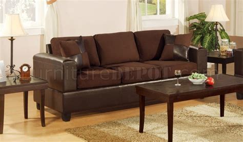 F7591 Chocolote Microfiber Living Room Set By Poundex