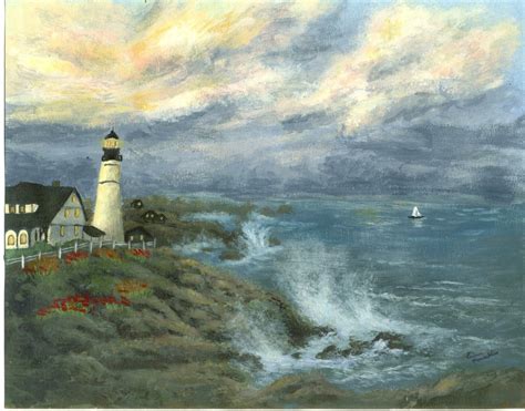 Lighthouse Painting Seascape Painting By Artworkbyerinn On Etsy
