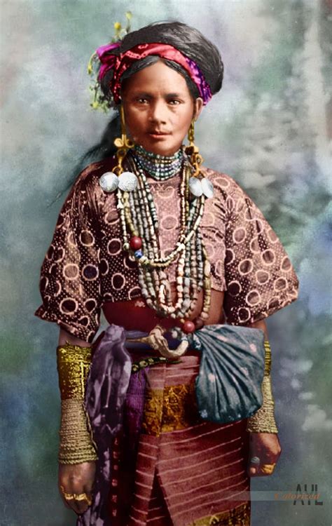 this is a colorized vintage portrait of a woman from the itneg tribe found in the northern