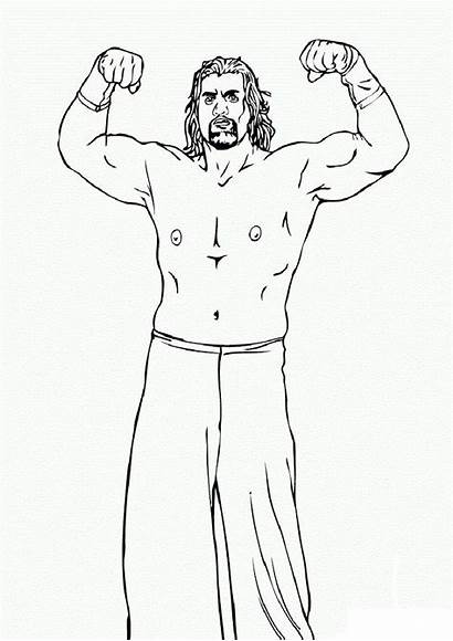 Wwe Coloring Pages Roman Reigns Printable Wrestling