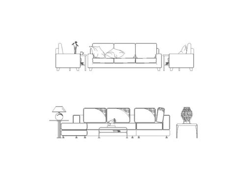 Sofa Side Table Elevation Cad Block Coffee Table Design Ideas