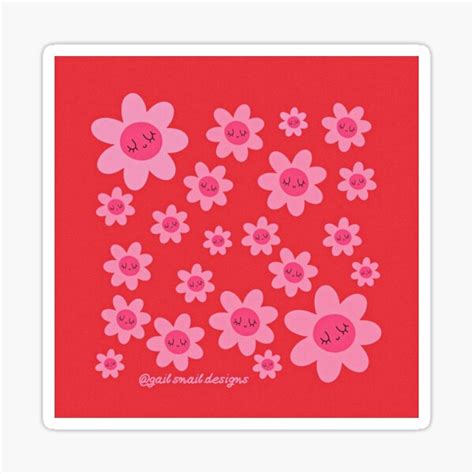 Cut Flower Smileys Sticker For Sale By Gail Snail Redbubble