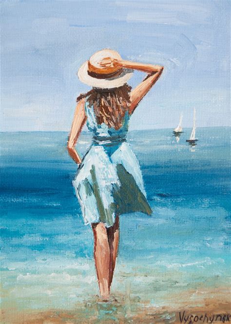 Girl And Sea Painting Beach Painting Original Art Seascape Oil Etsy