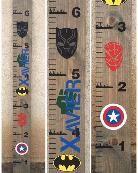 Superhero Growth Chart Custom Designs And Personalized Any Characters
