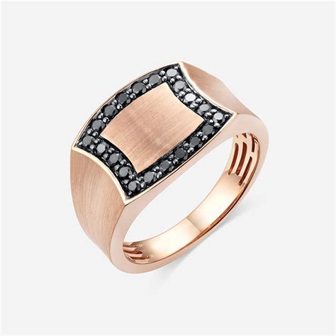 14k Rose Gold With Black Diamond Ring Peter Lam Jewellery Ltd