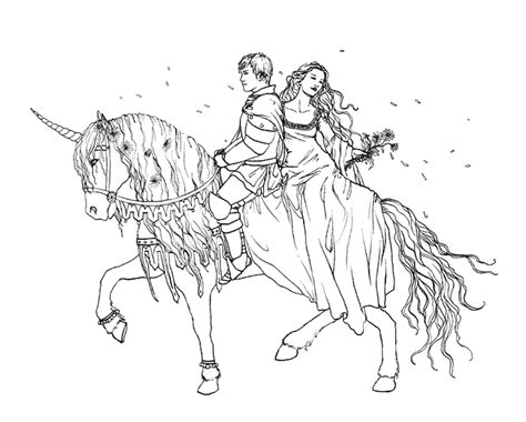 Fairy Riding Unicorn Coloring Pages Coloring Pages