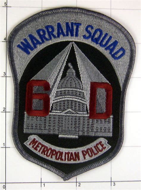 Metropolitan Police Warrant Squad 6d Washington Dc Patch