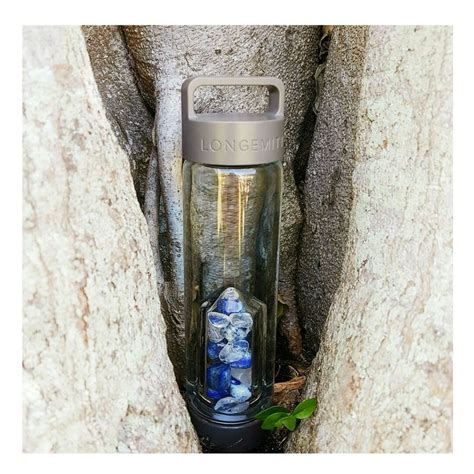 Longemitys Enlightenment Lapis Lazuli And Clear Quartz Crystal Infused Water Bottle Enjoy The