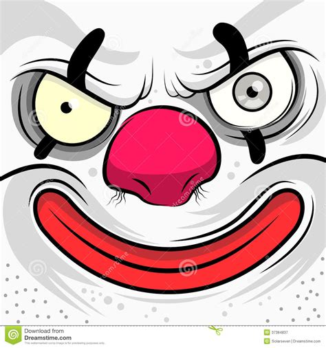 Square Faced Evil Clown Stock Vector Illustration Of