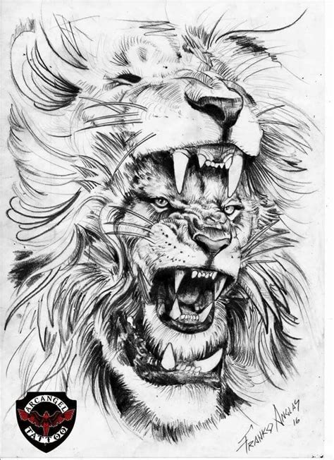 Angry Lion Tattoo Drawing