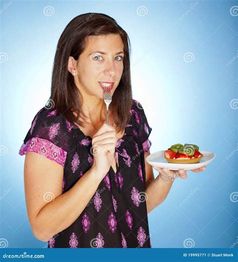 Woman With Tart Stock Image Image Of Female Hungry 19995771