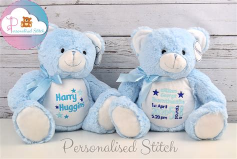 Personalised Teddy Bears Embroidered Birthday Gift Custom Etsy
