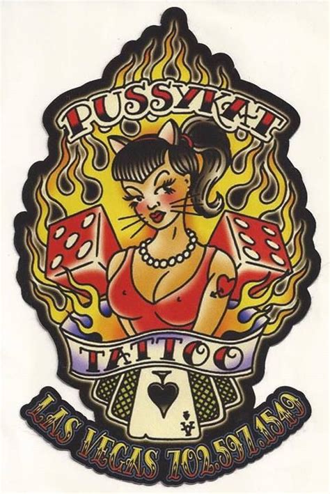 Pussy Cat Tattoo 137675 The Old Pussykat Tattoo Parlor Sign