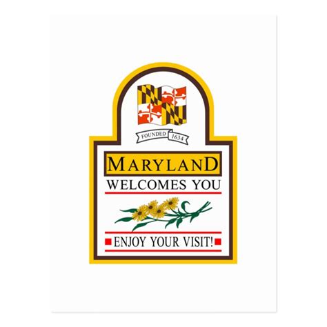 Welcome To Maryland Usa Road Sign Postcard