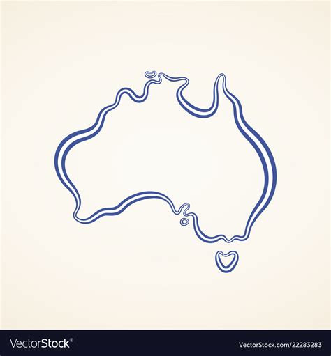 Australia Outline Map Royalty Free Vector Image