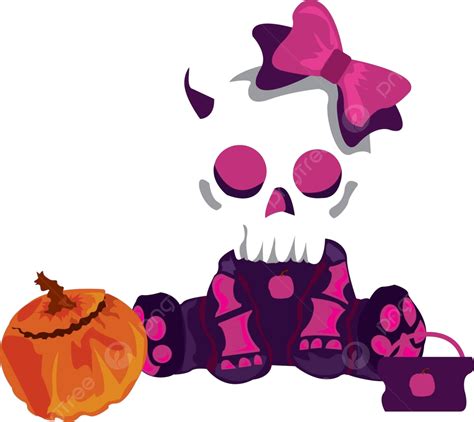 Cute Skull Girl Mask Pose Spook Vector Mask Pose Spook Png And