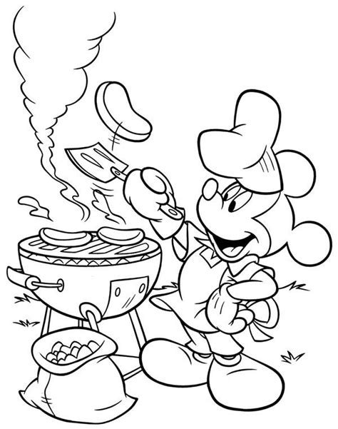 Call me mickey mouse printable coloring page. Mickey Mouse Summertime Barbeque Coloring Page | Mickey ...