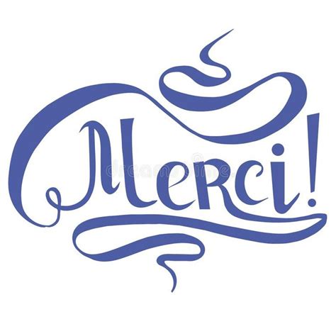 La Bannière De Typographie Merci Bleu Sur Le Blanc Signifie Des Mercis